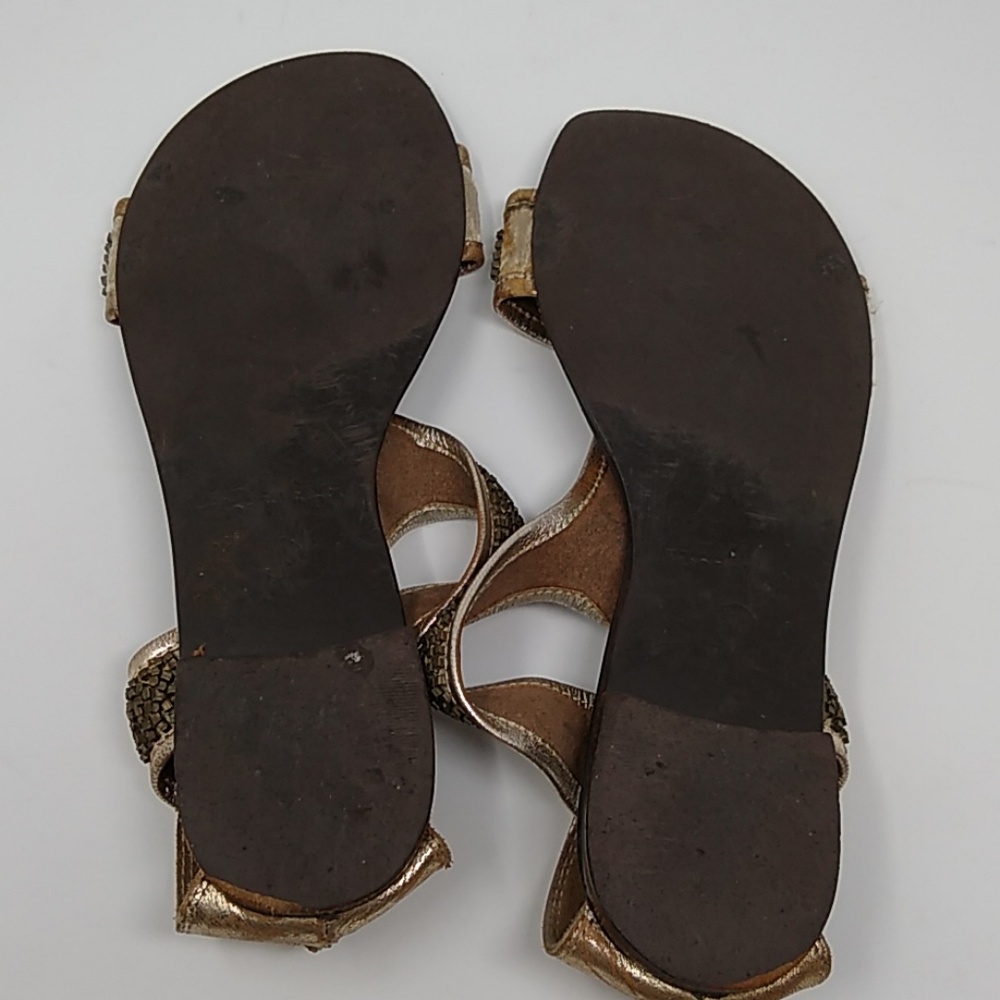 5/$25 ❤️ Seychelles | beaded gold leather sandals - Picture 5 of 6